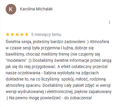 Fotograf z dobrymi opiniami Trojmiasto